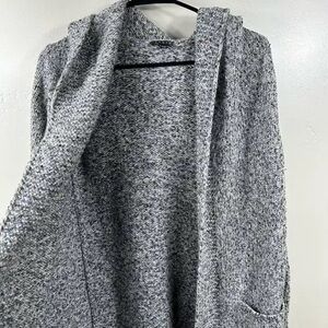Theory Women’s Dania Merino / Cashmere Hooded Cardigan Size Small In Grey